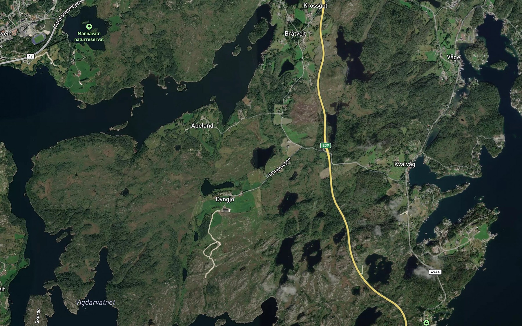 Satellite map of the Vardavatnet