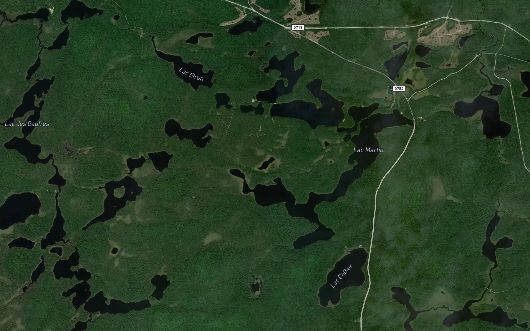 Satellite map of the Lac Abel
