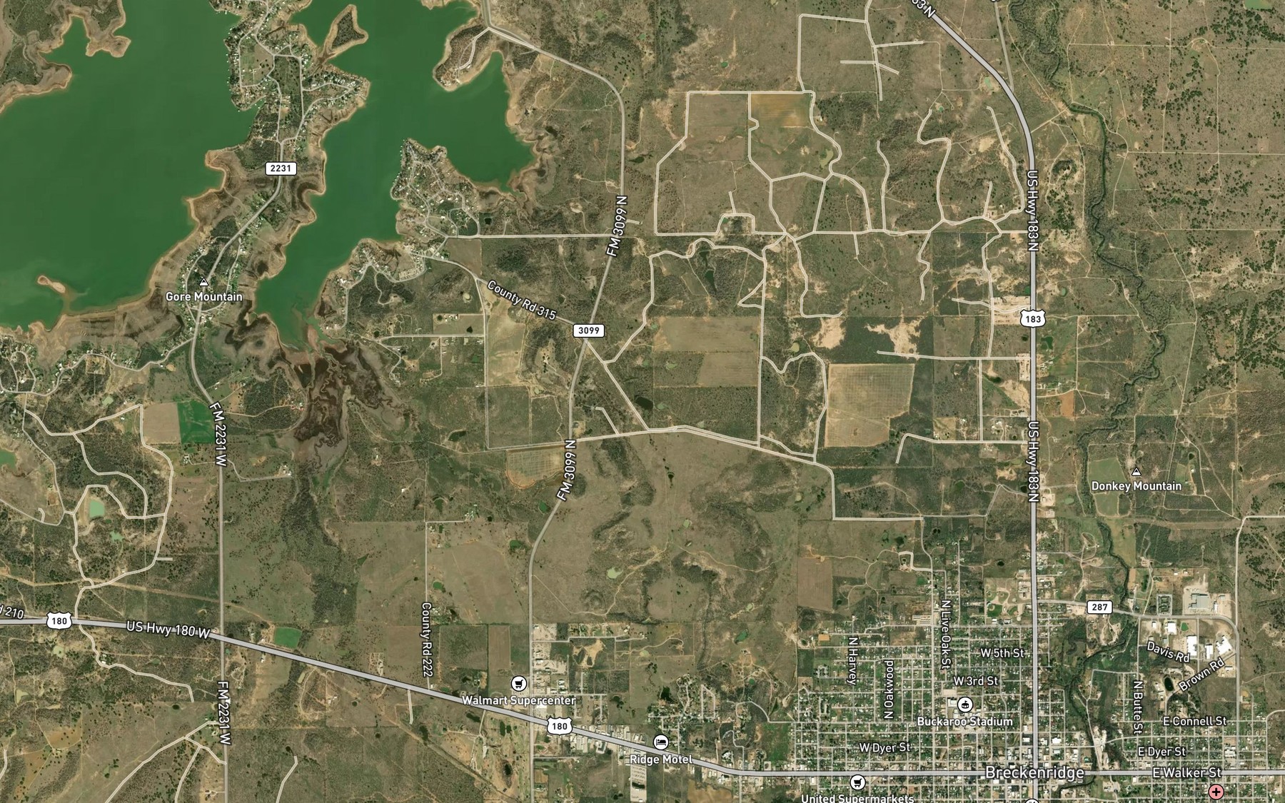 Satellite map of the Twin Lakes