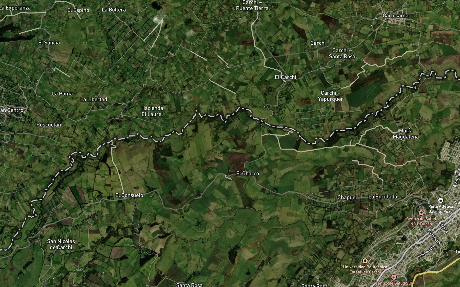 Satellite map of the Quebrada Bayera