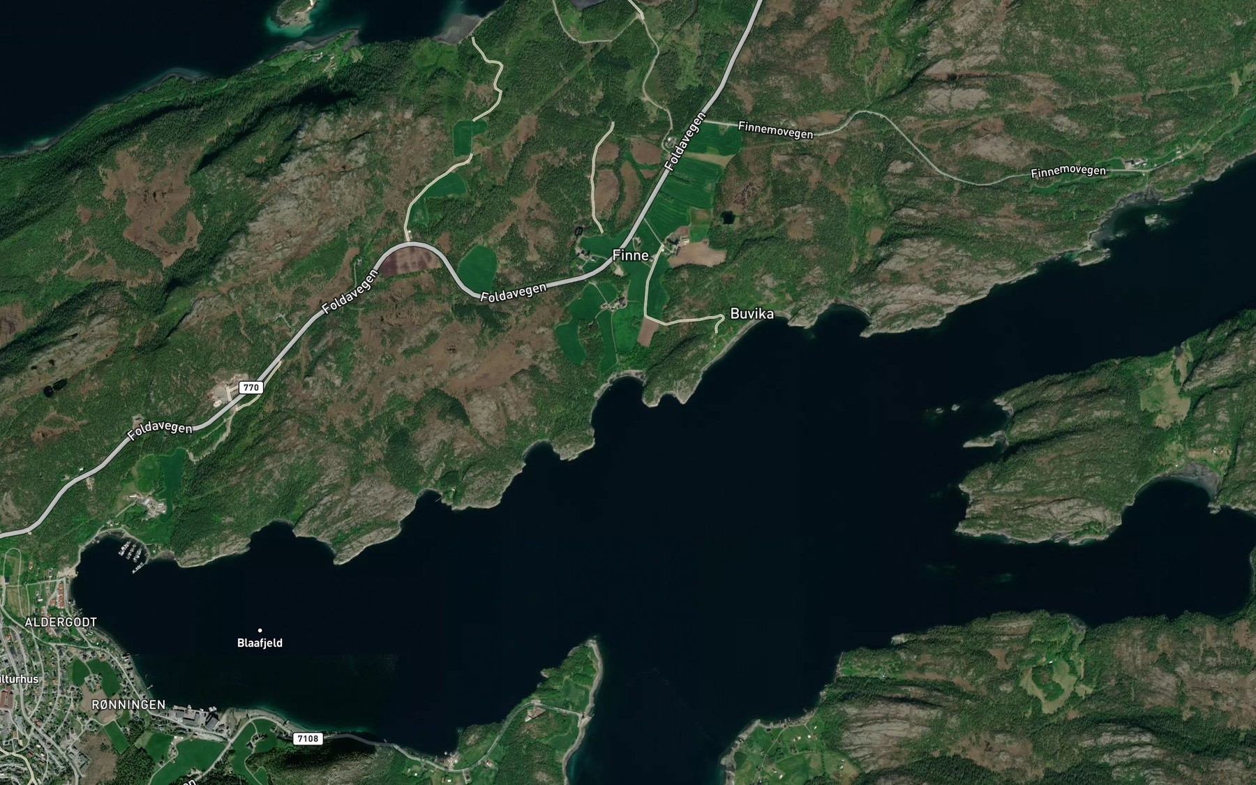Satellite map of the Finnesjoen