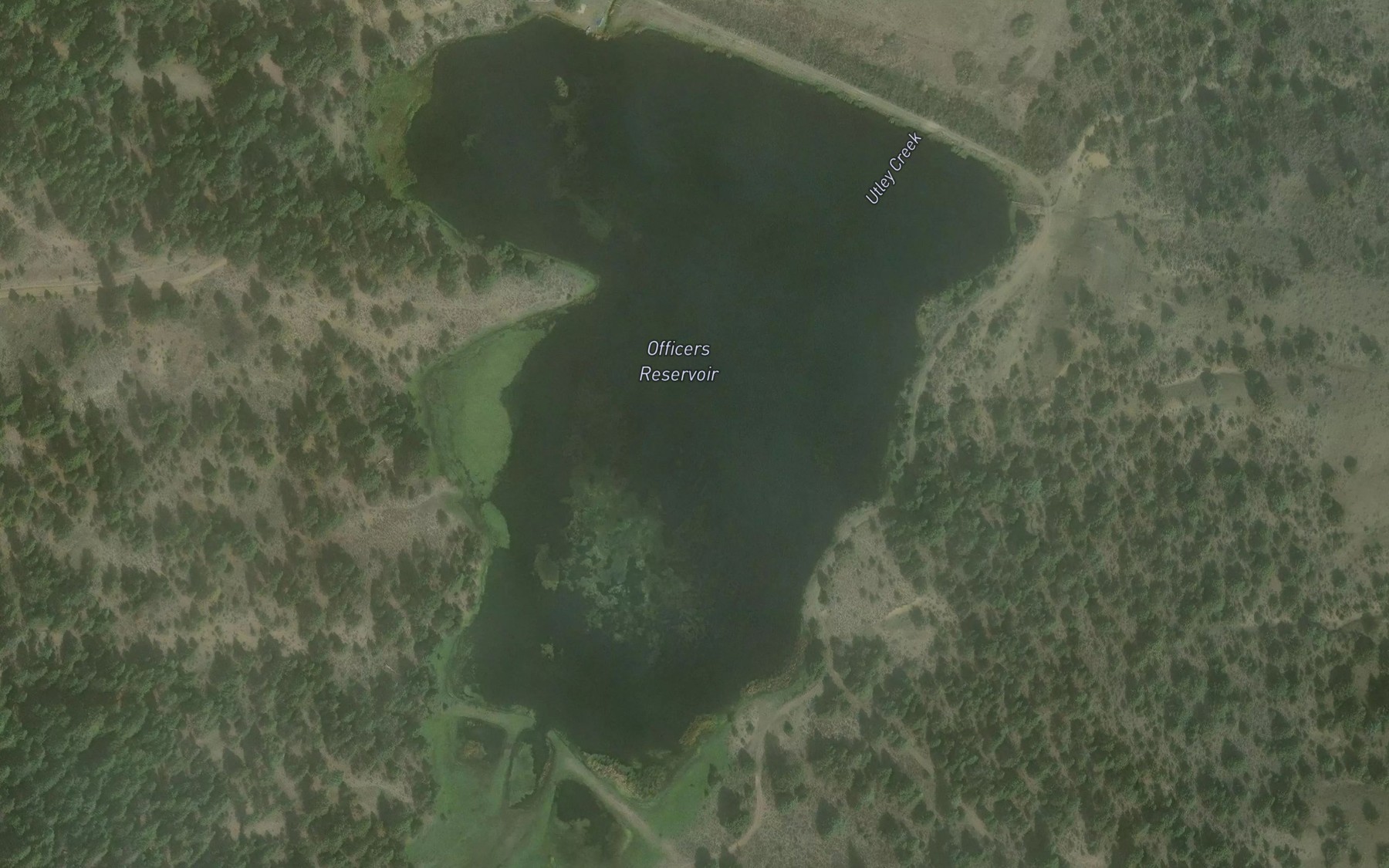 Satellite map of the Officers Reservoir