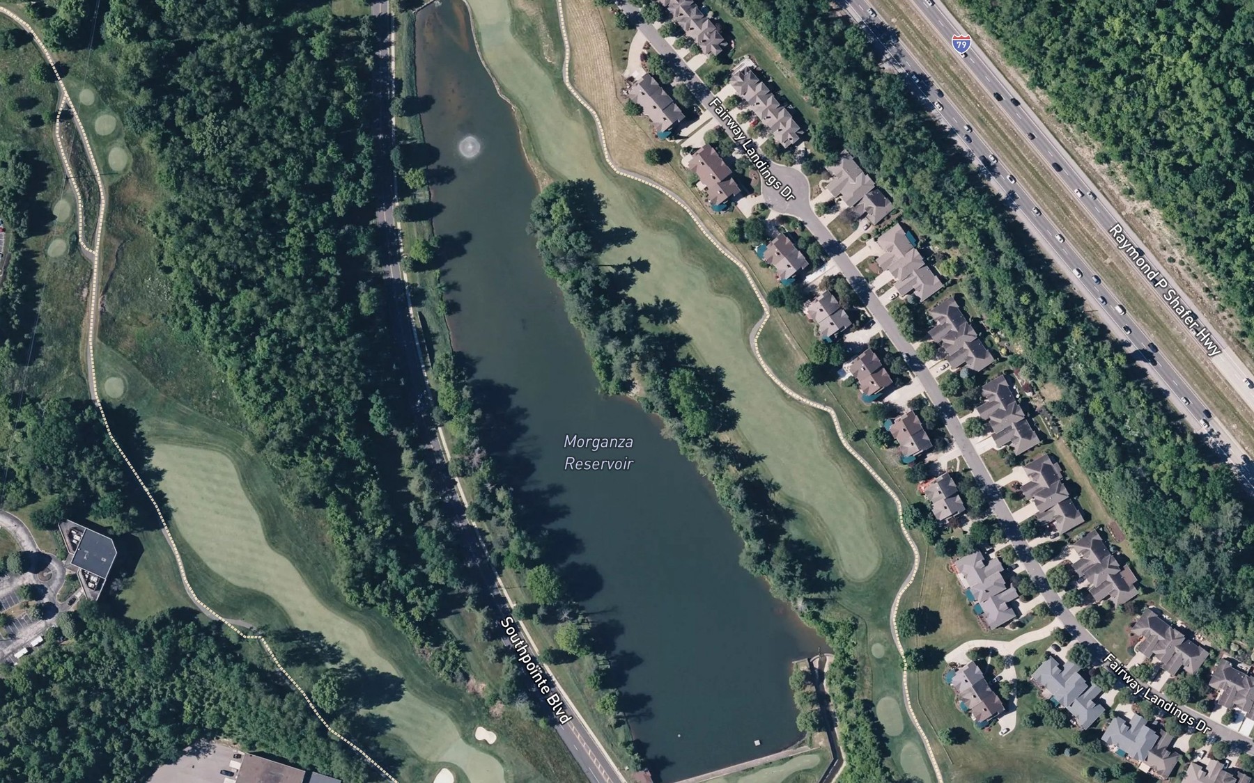 Satellite map of the Morganza Reservoir