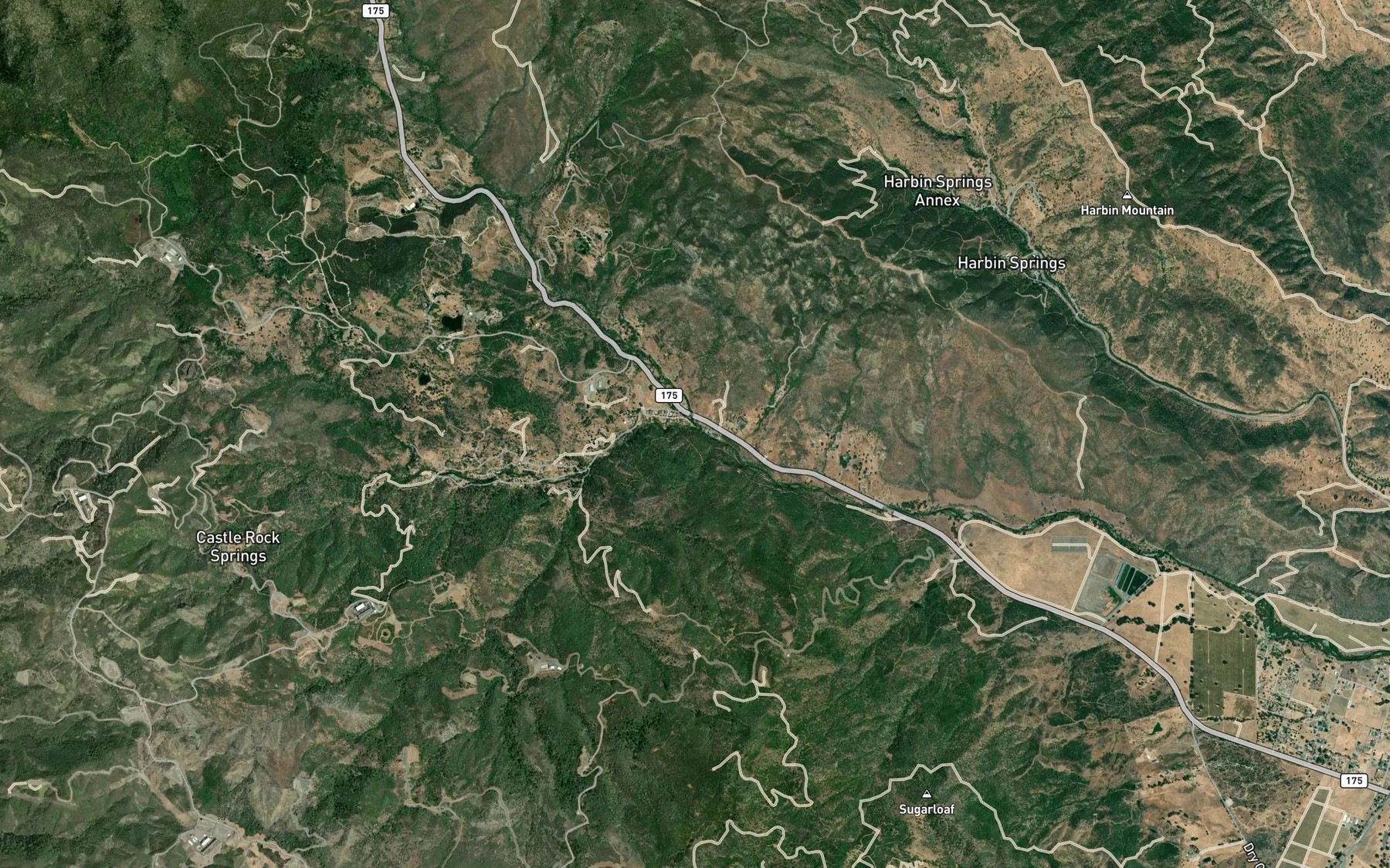 Satellite map of the Bear Canyon Creek
