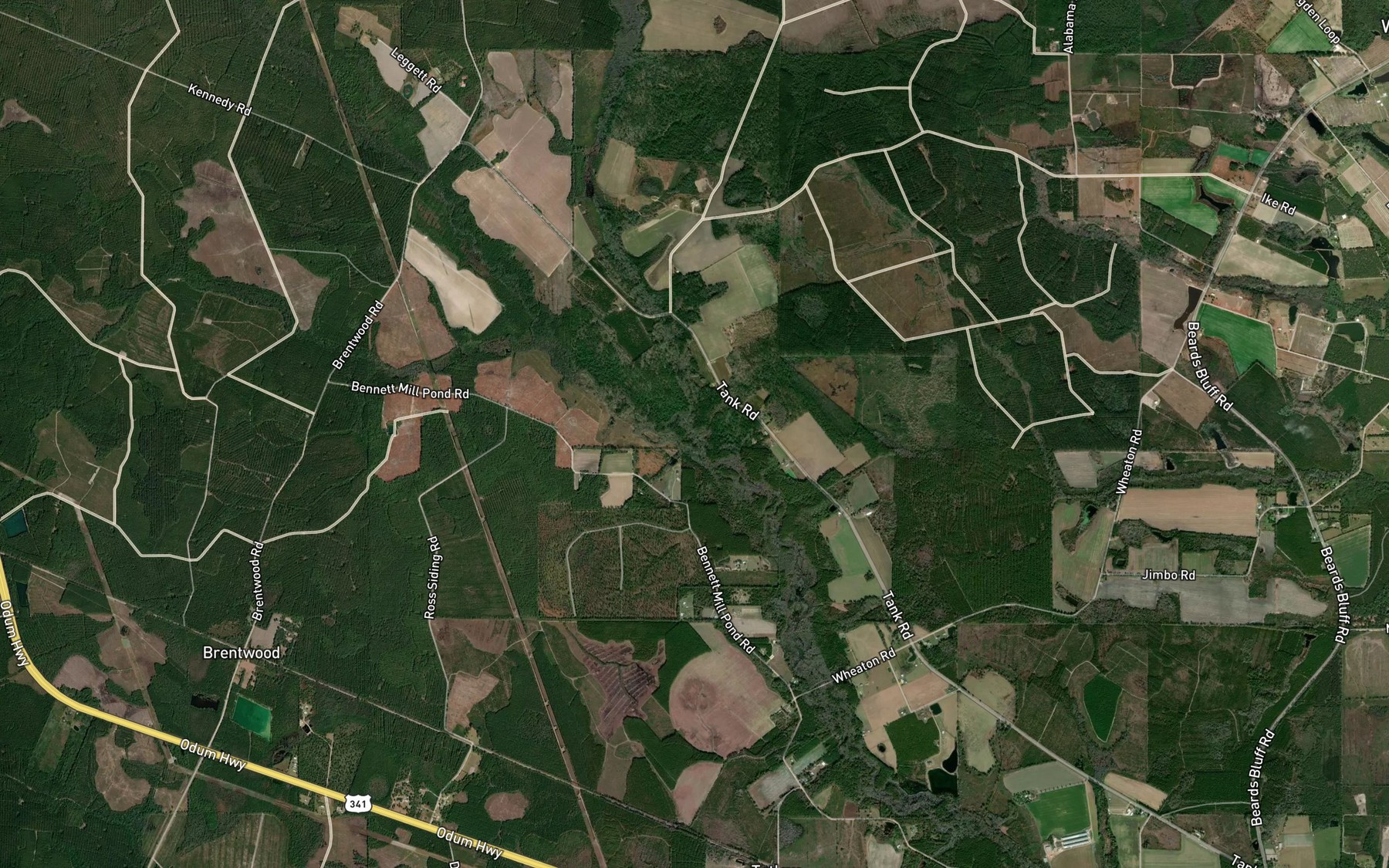 Satellite map of the Keene Bay Branch