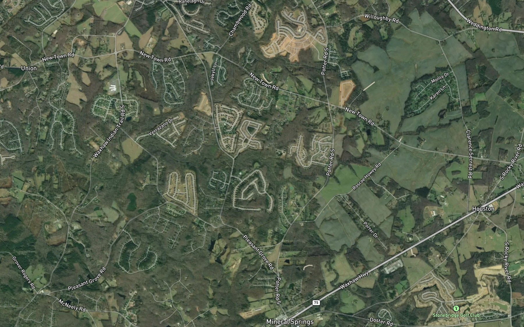 Satellite map of the Underwood Creek