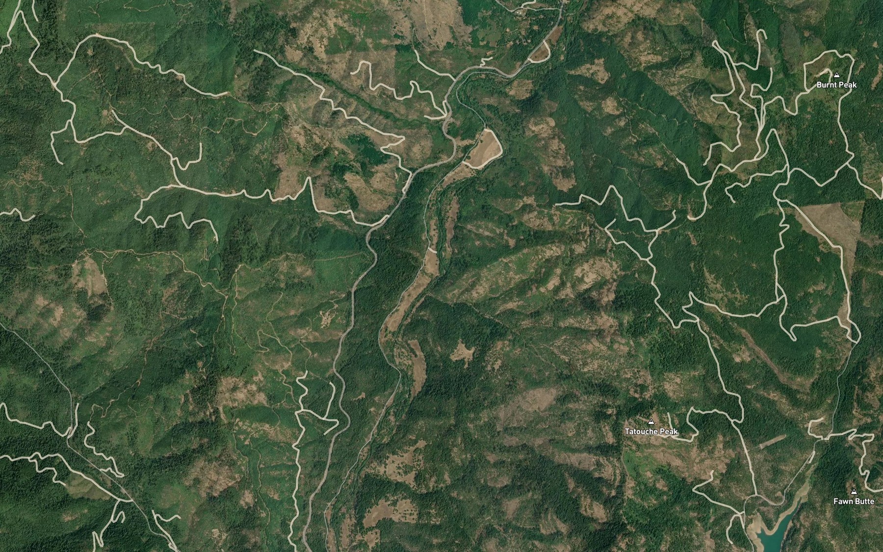Satellite map of the Alco Creek