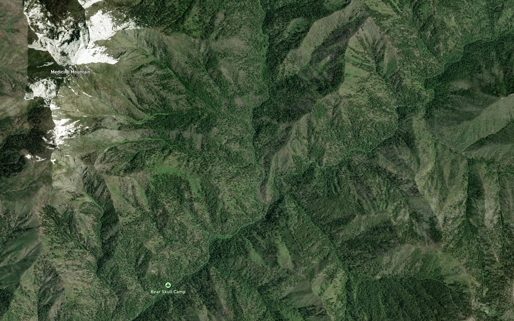 Satellite map of the Little Medicine Creek