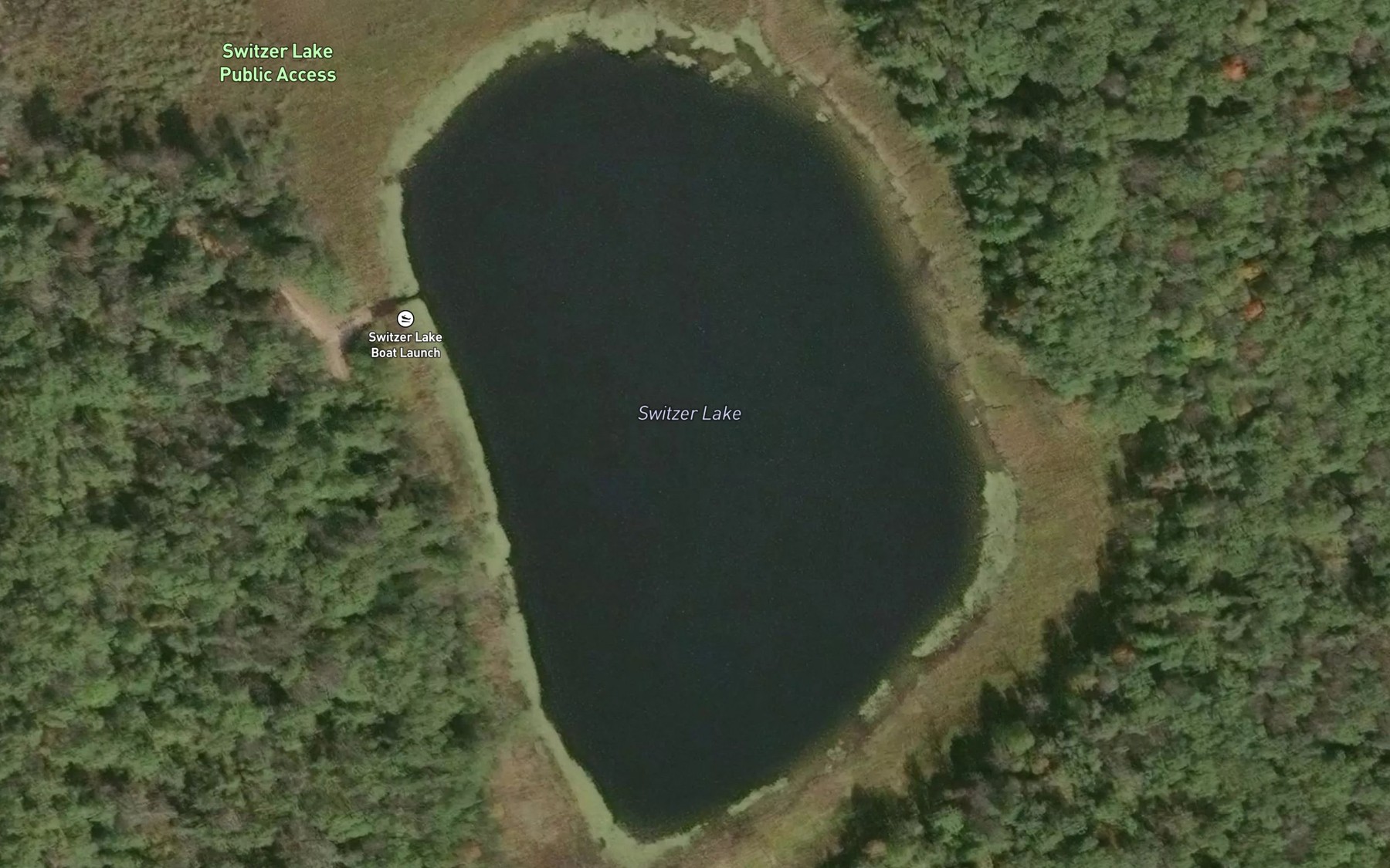 Satellite map of the Switzer Lake