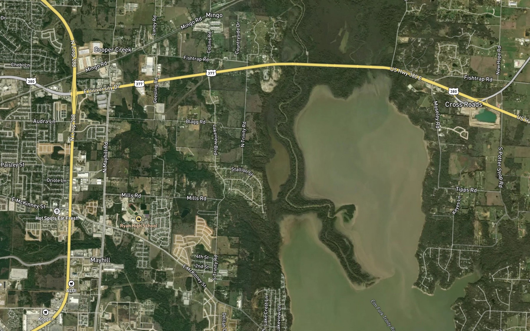 Satellite map of the Timber Branch