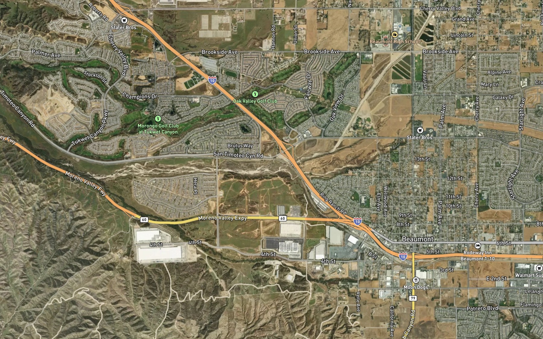 Satellite map of the Little San Gorgonio Creek