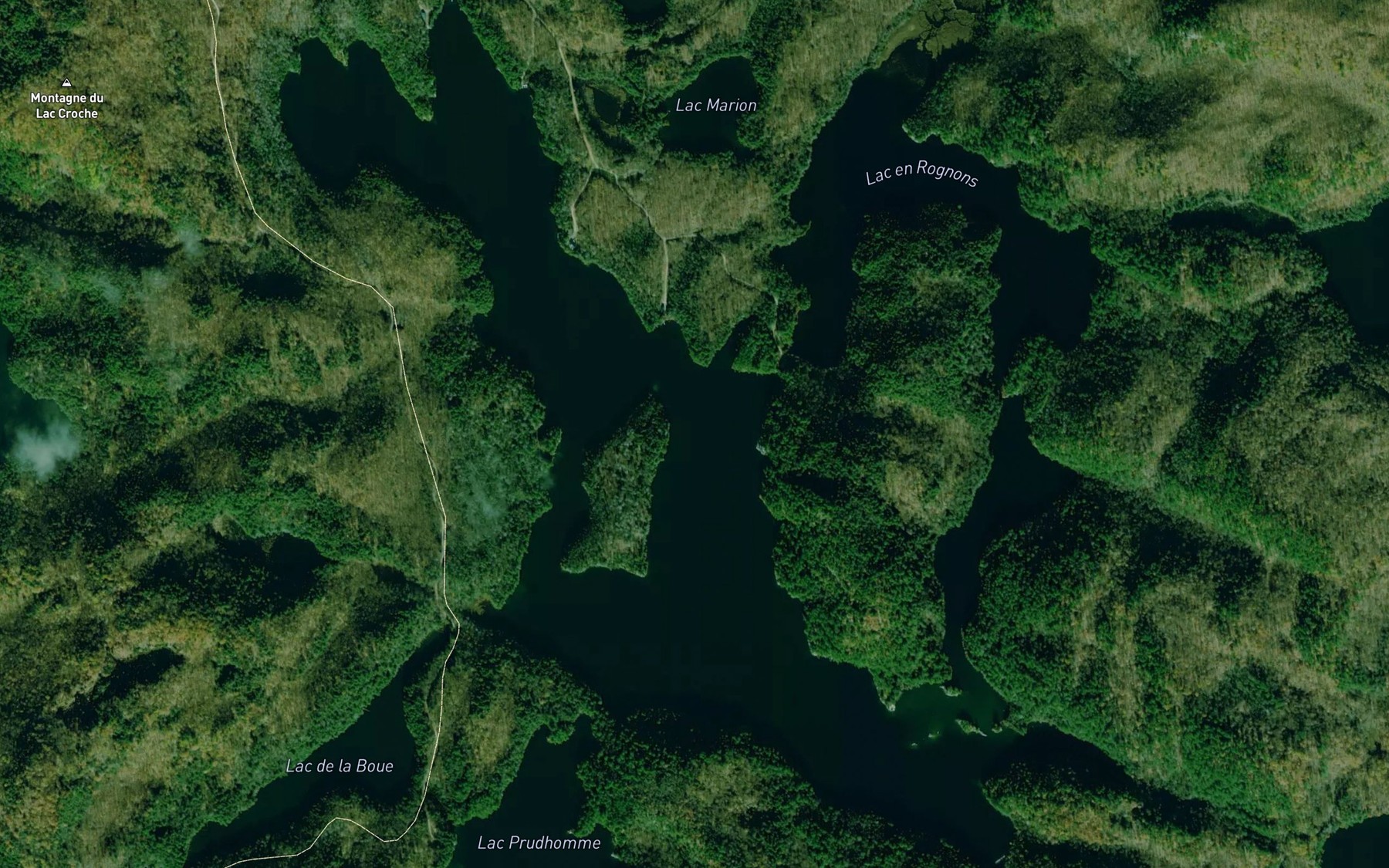 Satellite map of the Lac Croche
