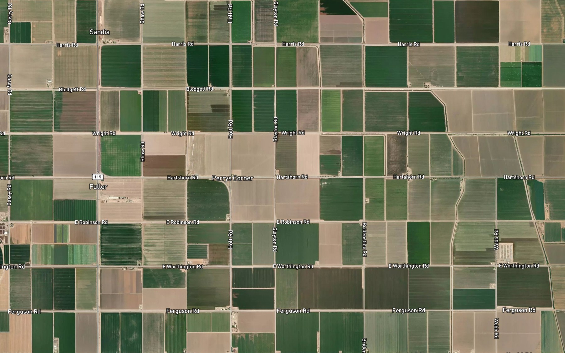 Satellite map of the Pine Drain