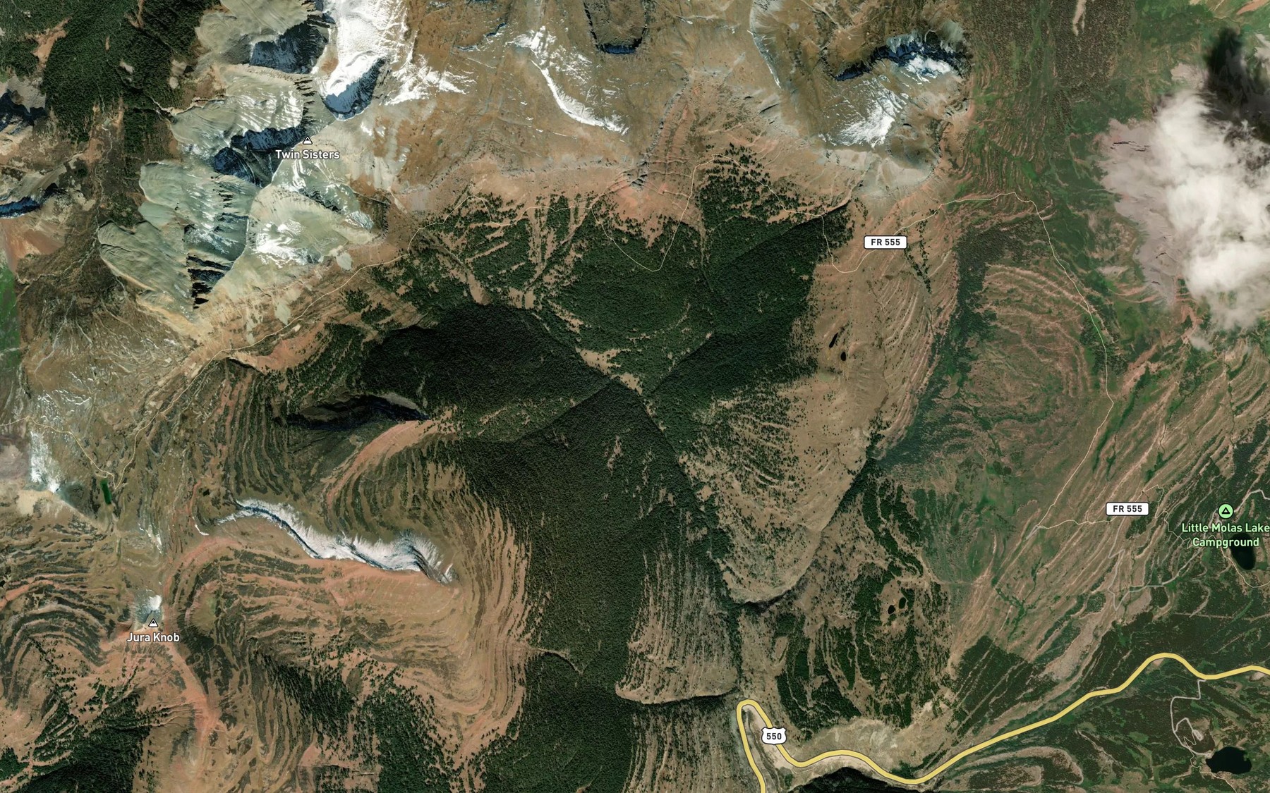 Satellite map of the West Lime Creek