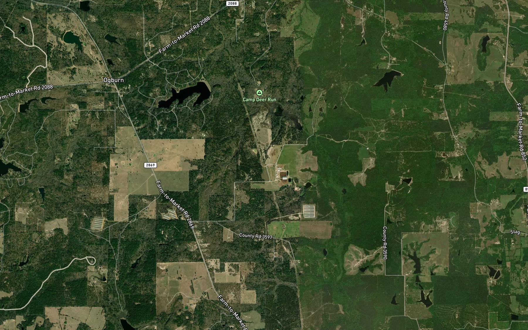 Satellite map of the Holly Springs