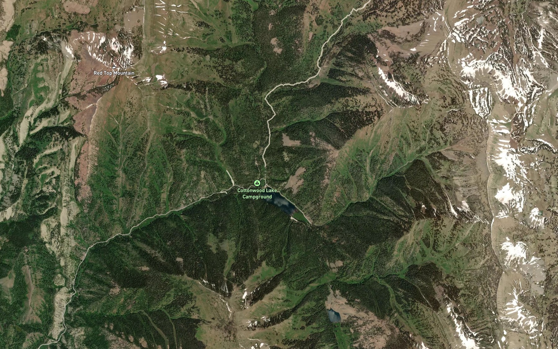 Satellite map of the Cottonwood Lake