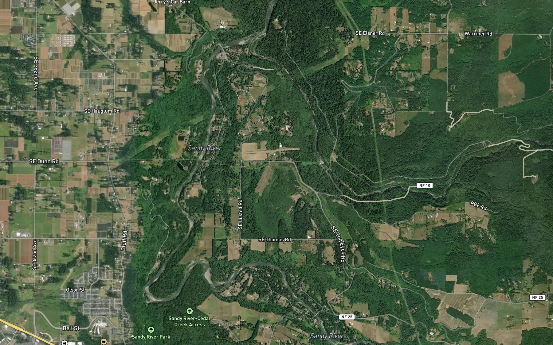 Satellite map of the Kotzman Creek