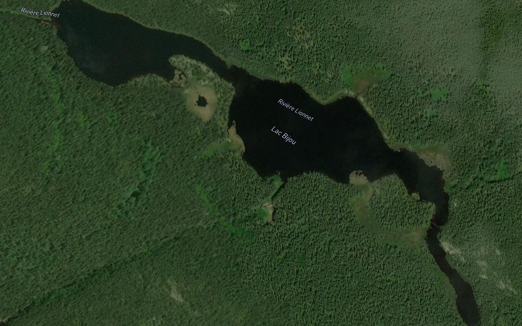 Satellite map of the Lac Bijou
