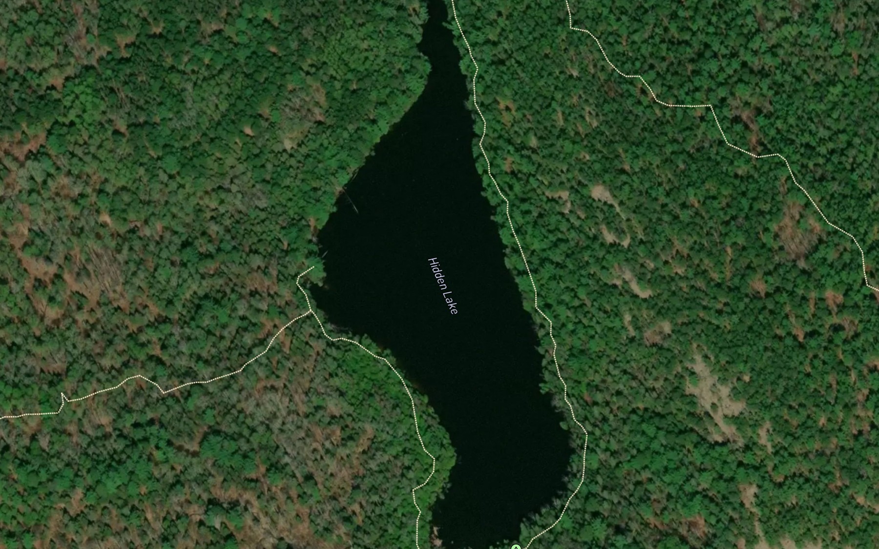 Satellite map of the Hidden Lake
