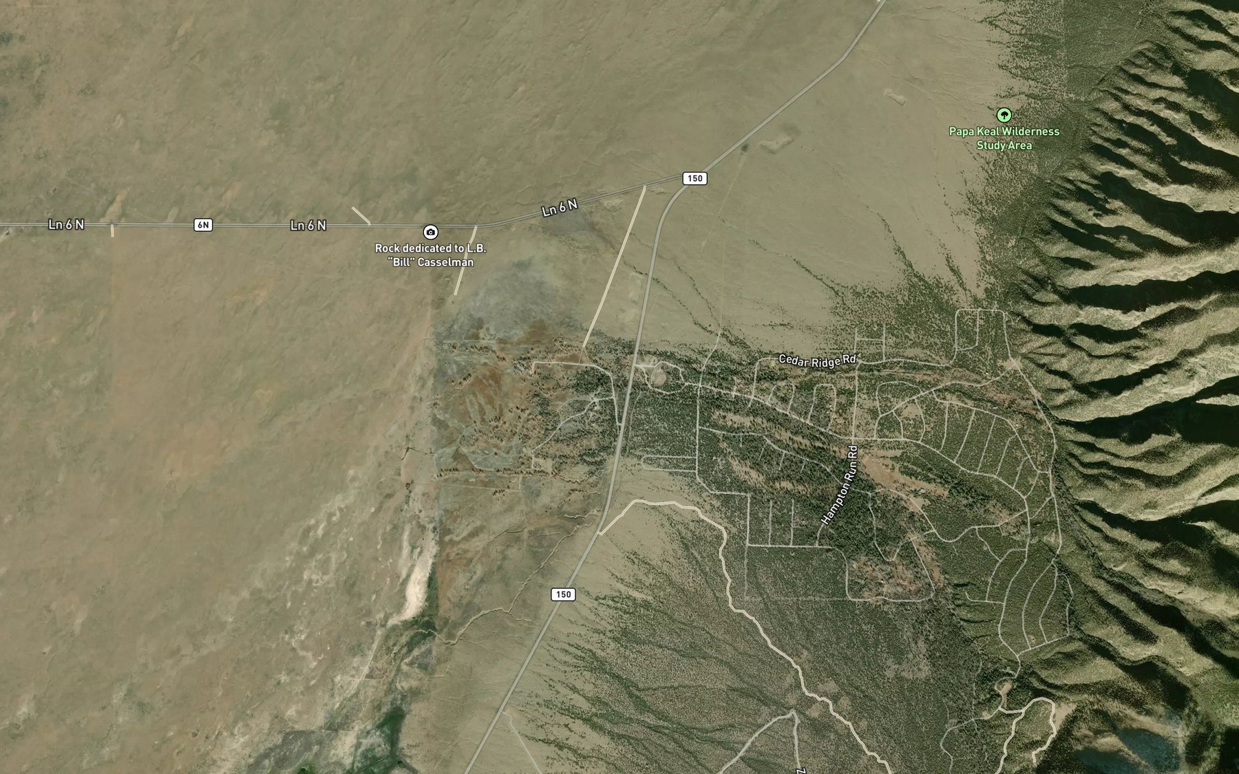 Satellite map of the South Zapata Creek