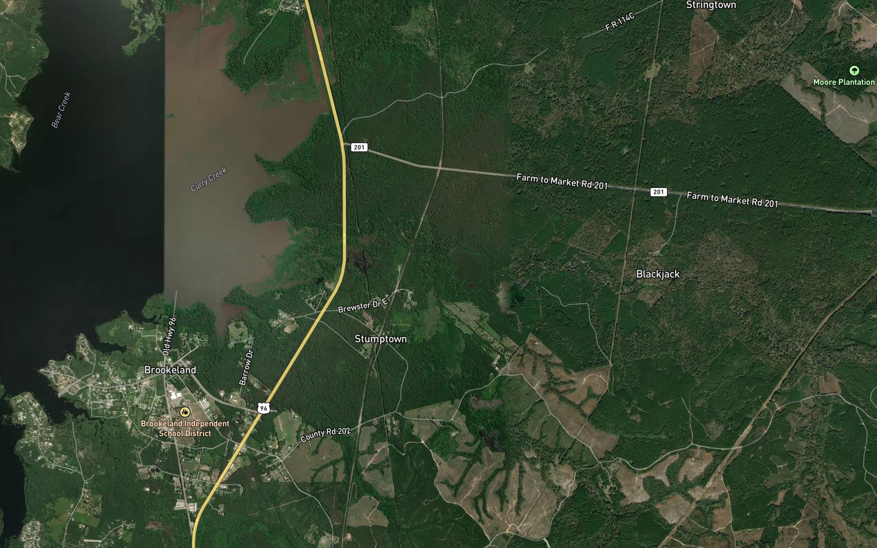 Satellite map of the Rock Creek