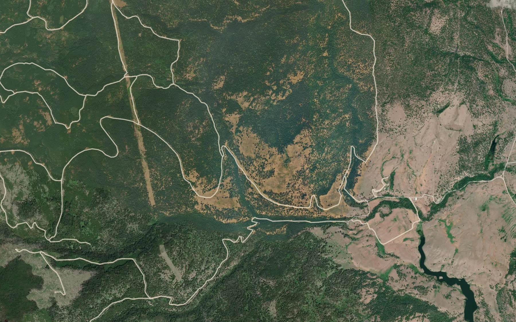 Satellite map of the June Creek