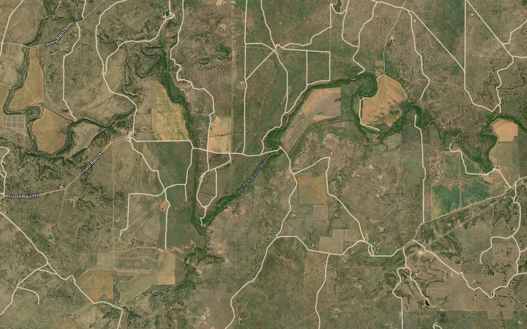 Satellite map of the Brushy Branch