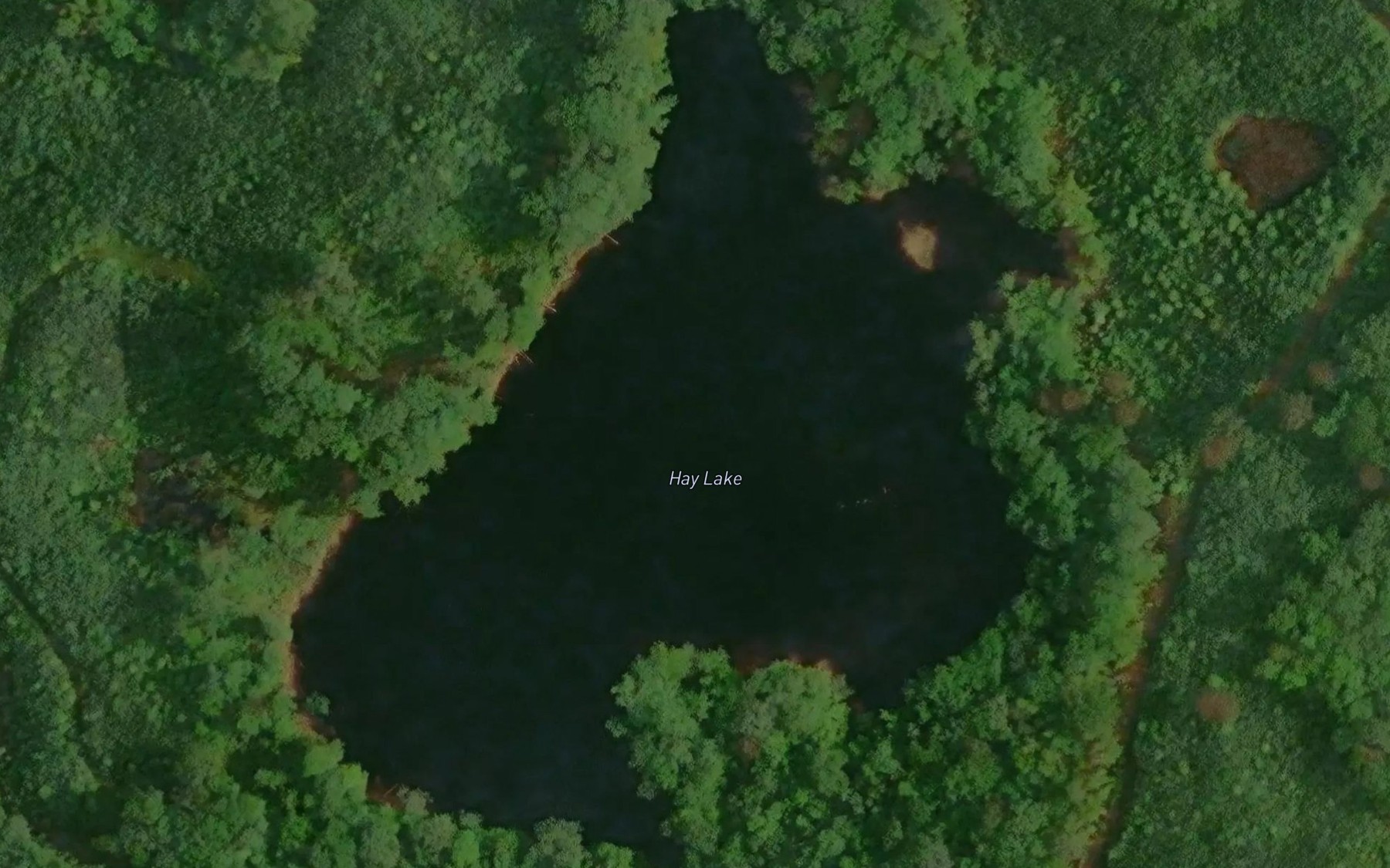 Satellite map of the Hay Lake