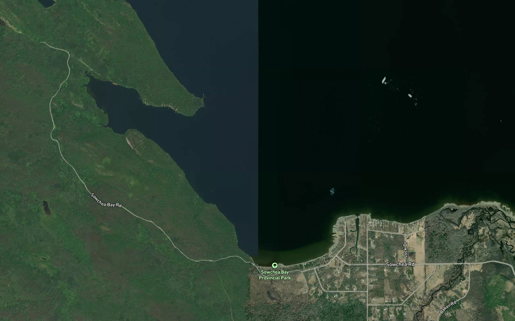Satellite map of the Sowchea Bay