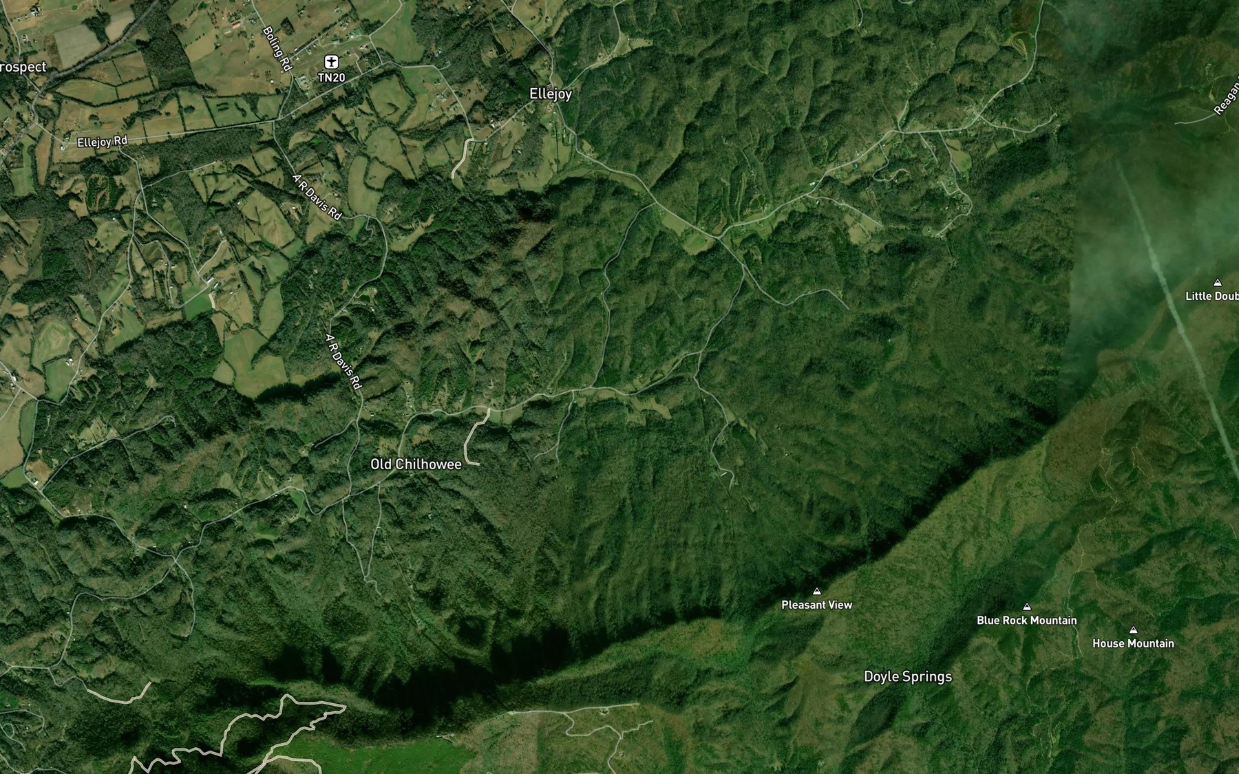 Satellite map of the Walker Branch