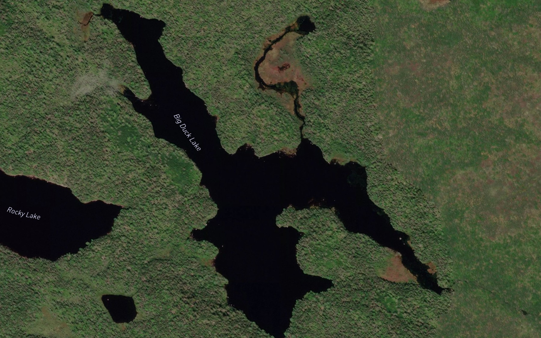 Satellite map of the Big Duck Lake