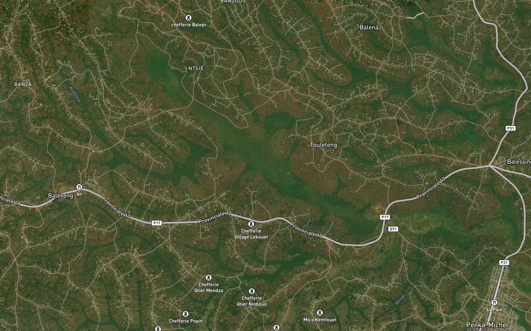 Satellite map of the Koassoa