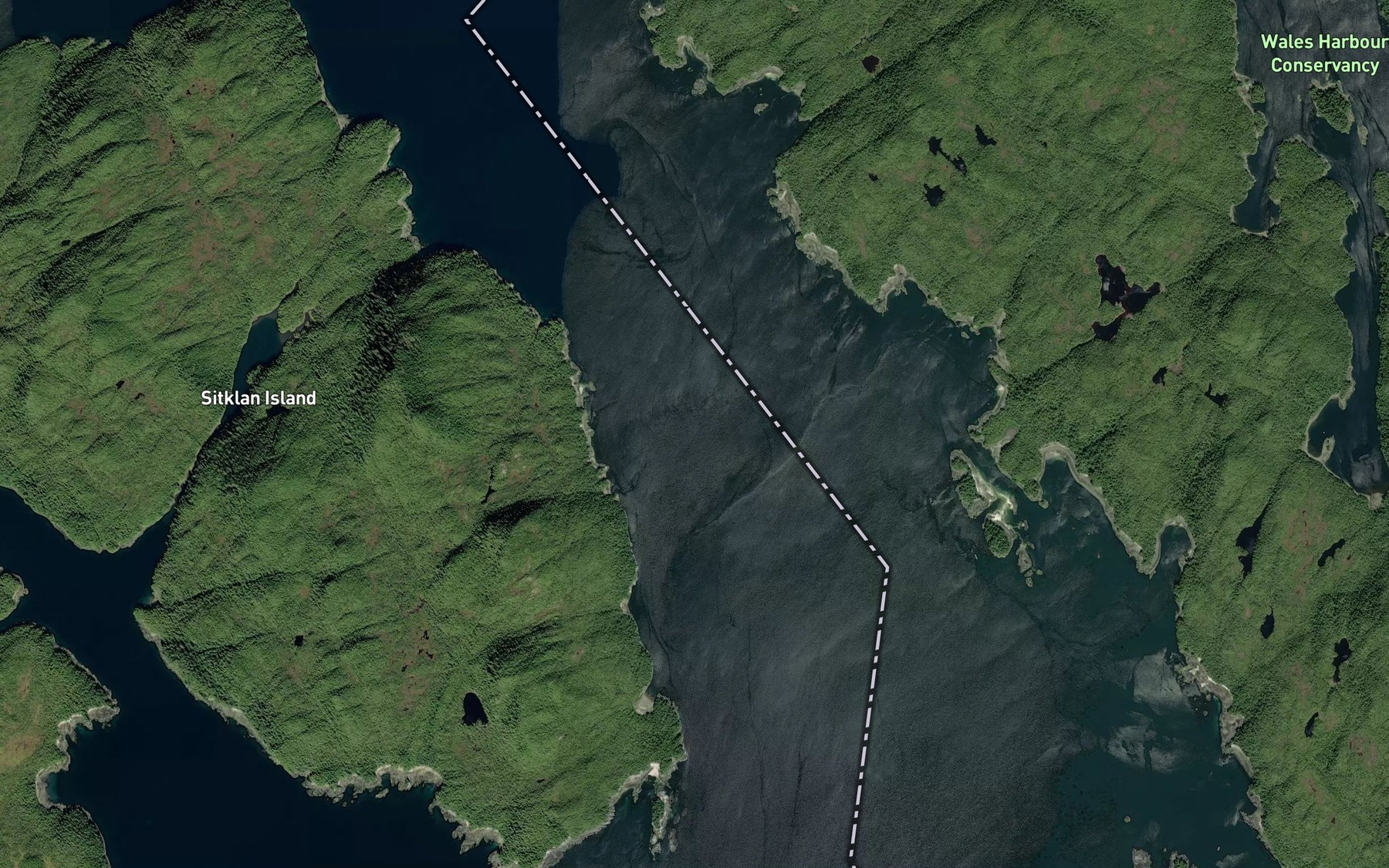 Satellite map of the Tongass Passage