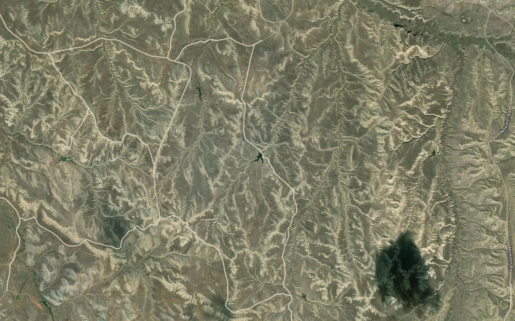 Satellite map of the V W Reservoir