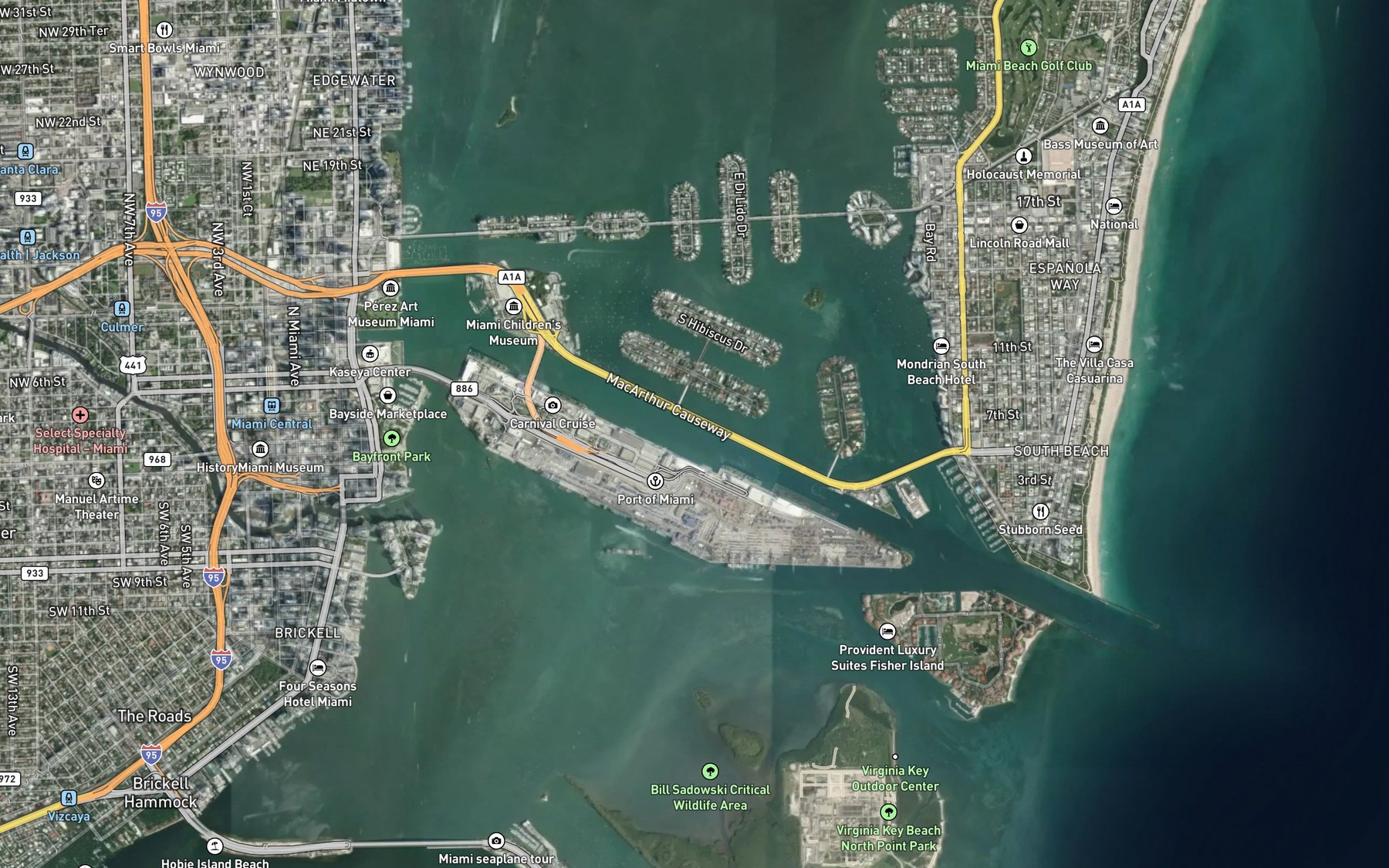 Satellite map of the Main Channel