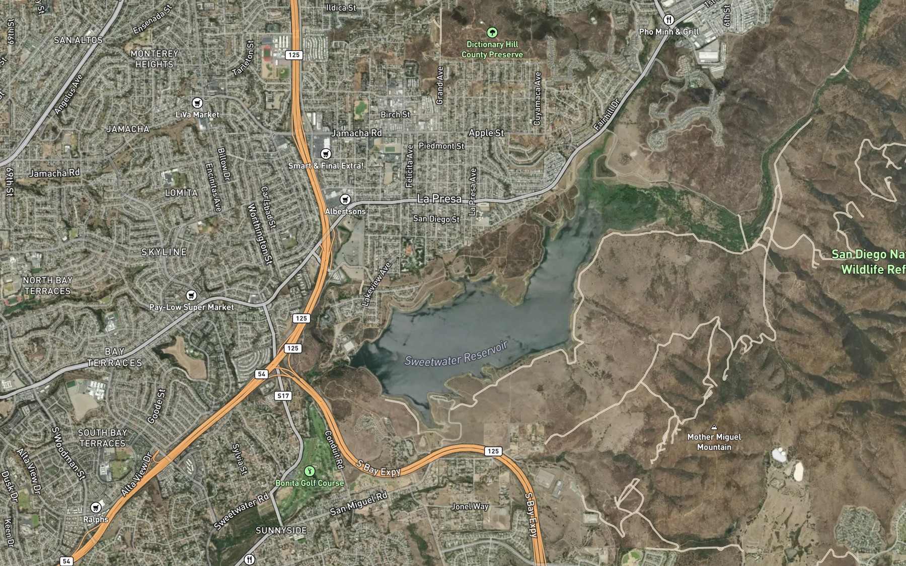 Satellite map of the Gum Tree Cove
