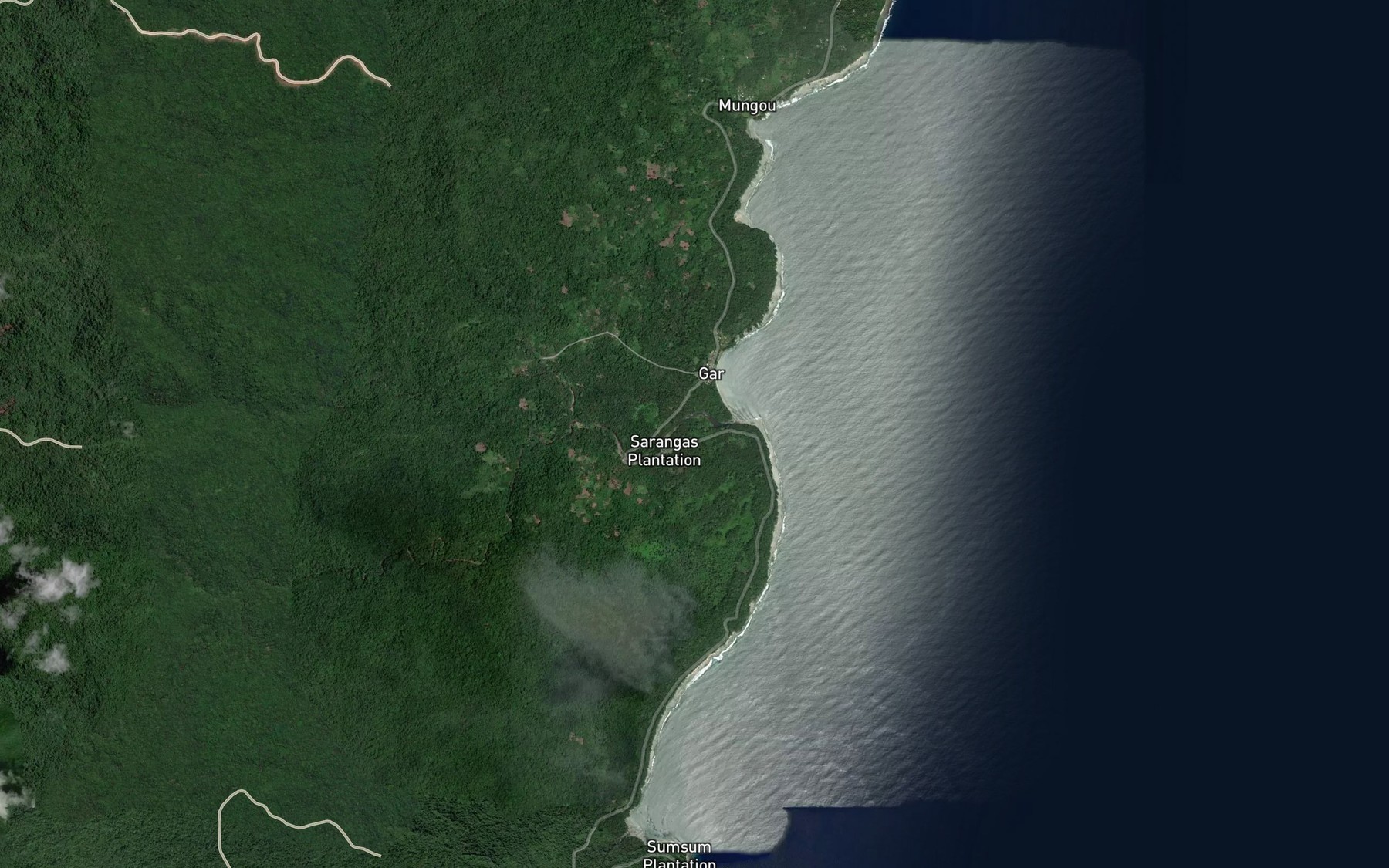 Satellite map of the Gar River