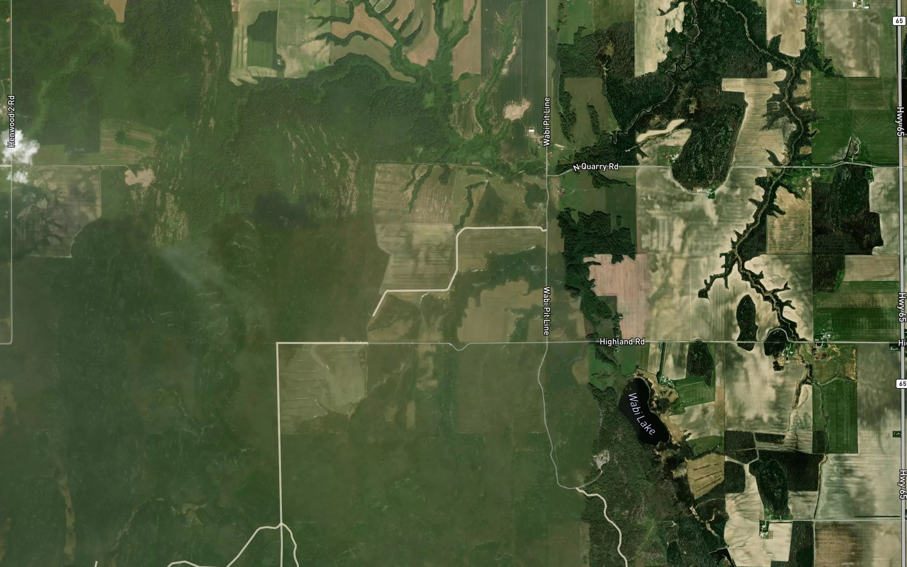 Satellite map of the Moffatt Creek