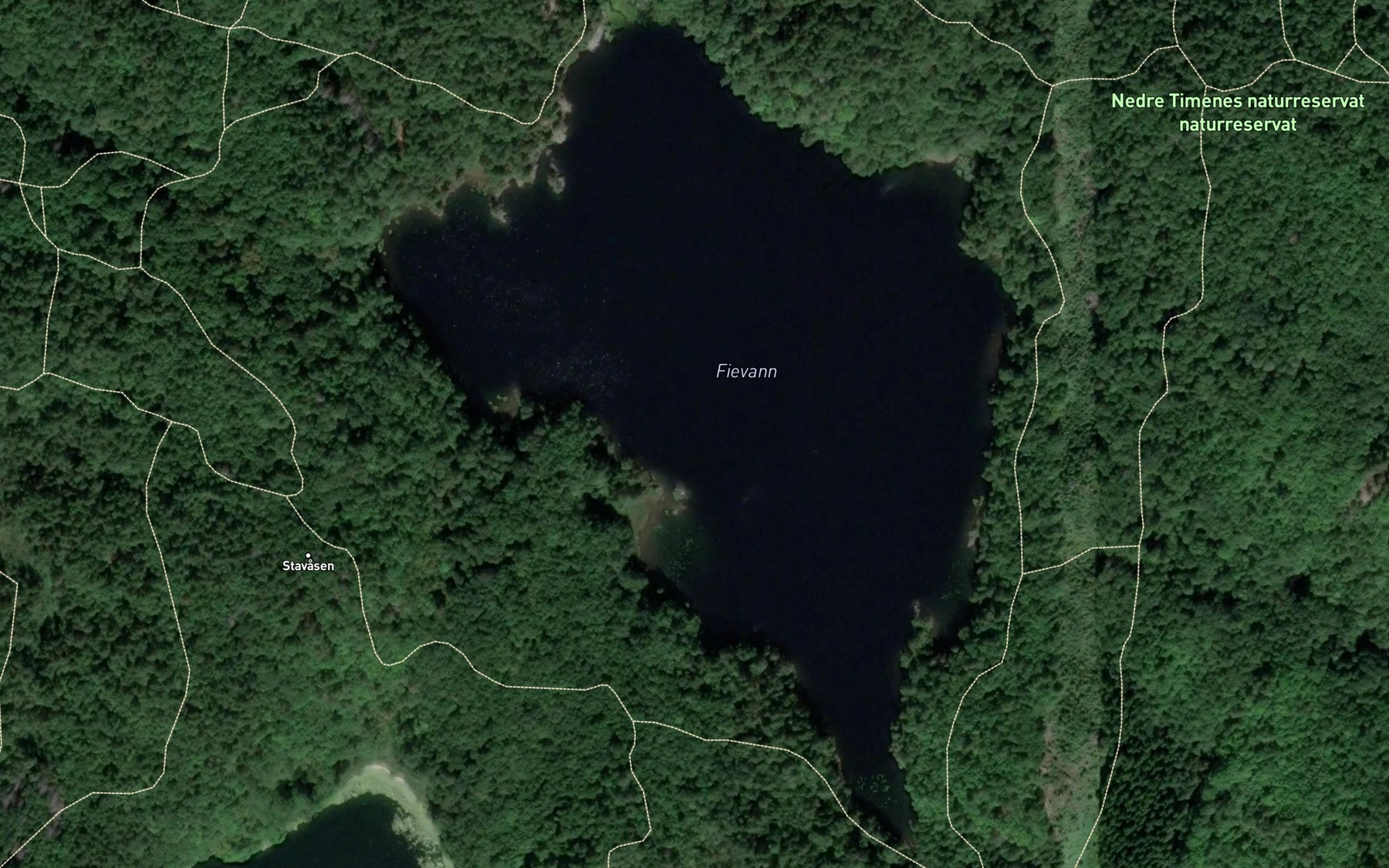 Satellite map of the Fivatnet
