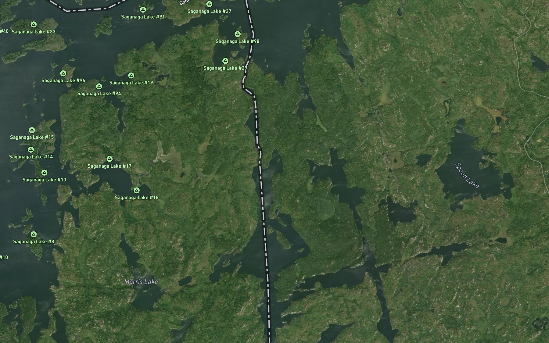 Satellite map of the Horsetail Rapids