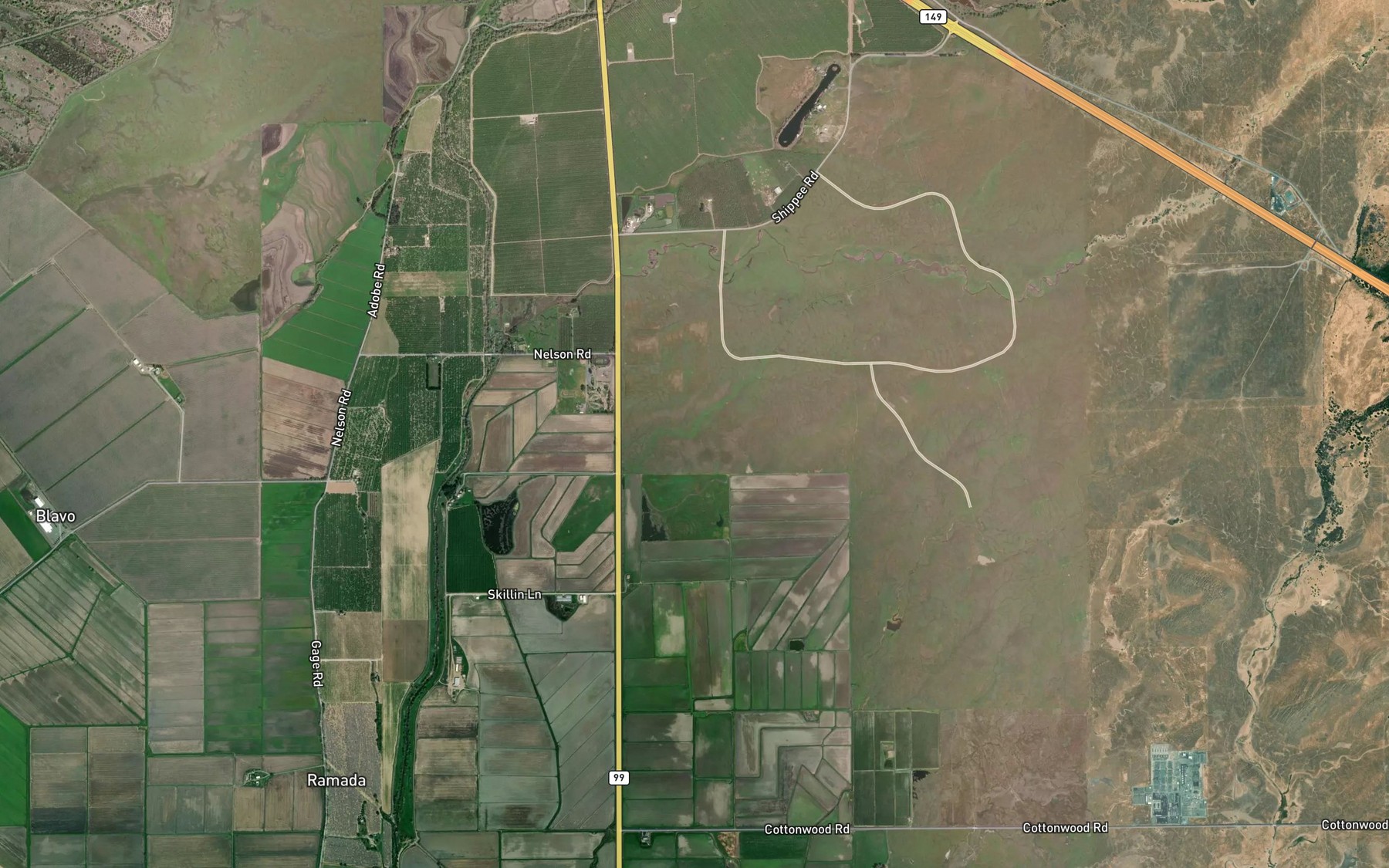 Satellite map of the Gold Run Canal