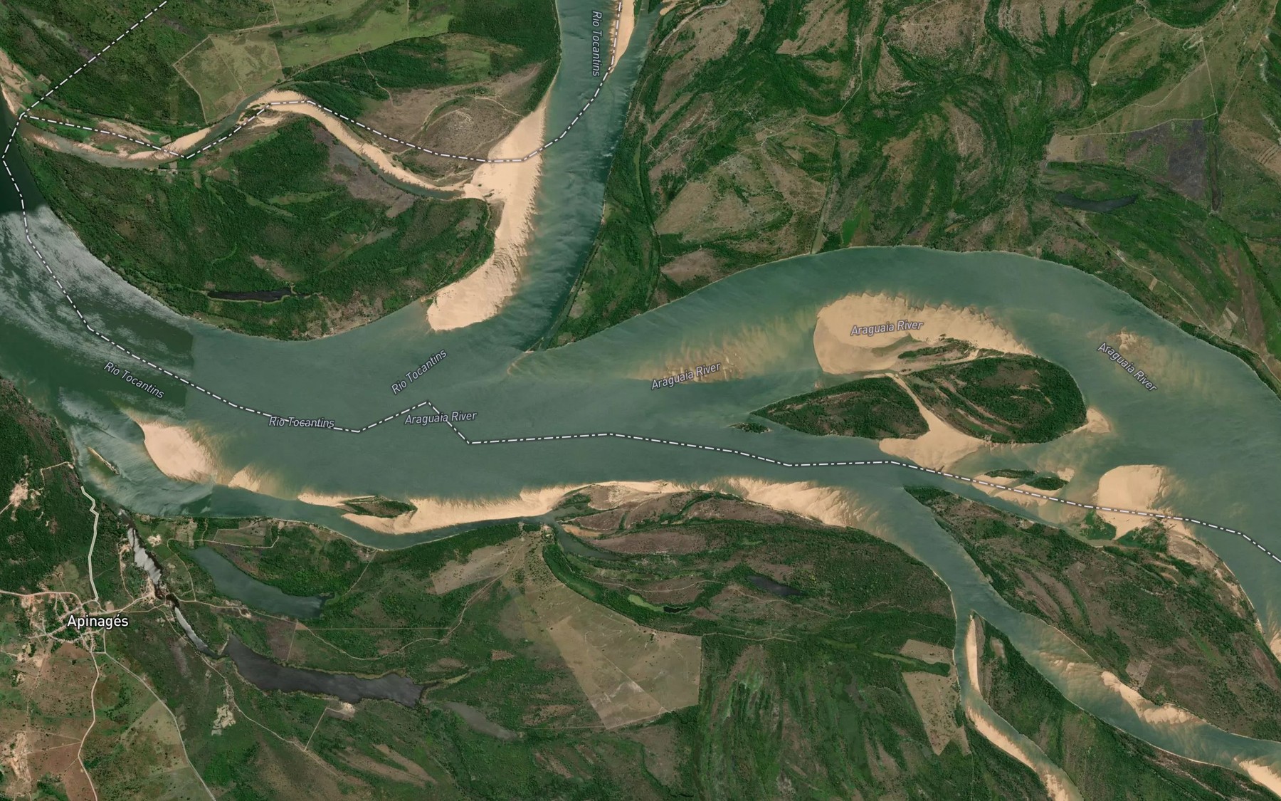 Satellite map of the Rio Araguaia
