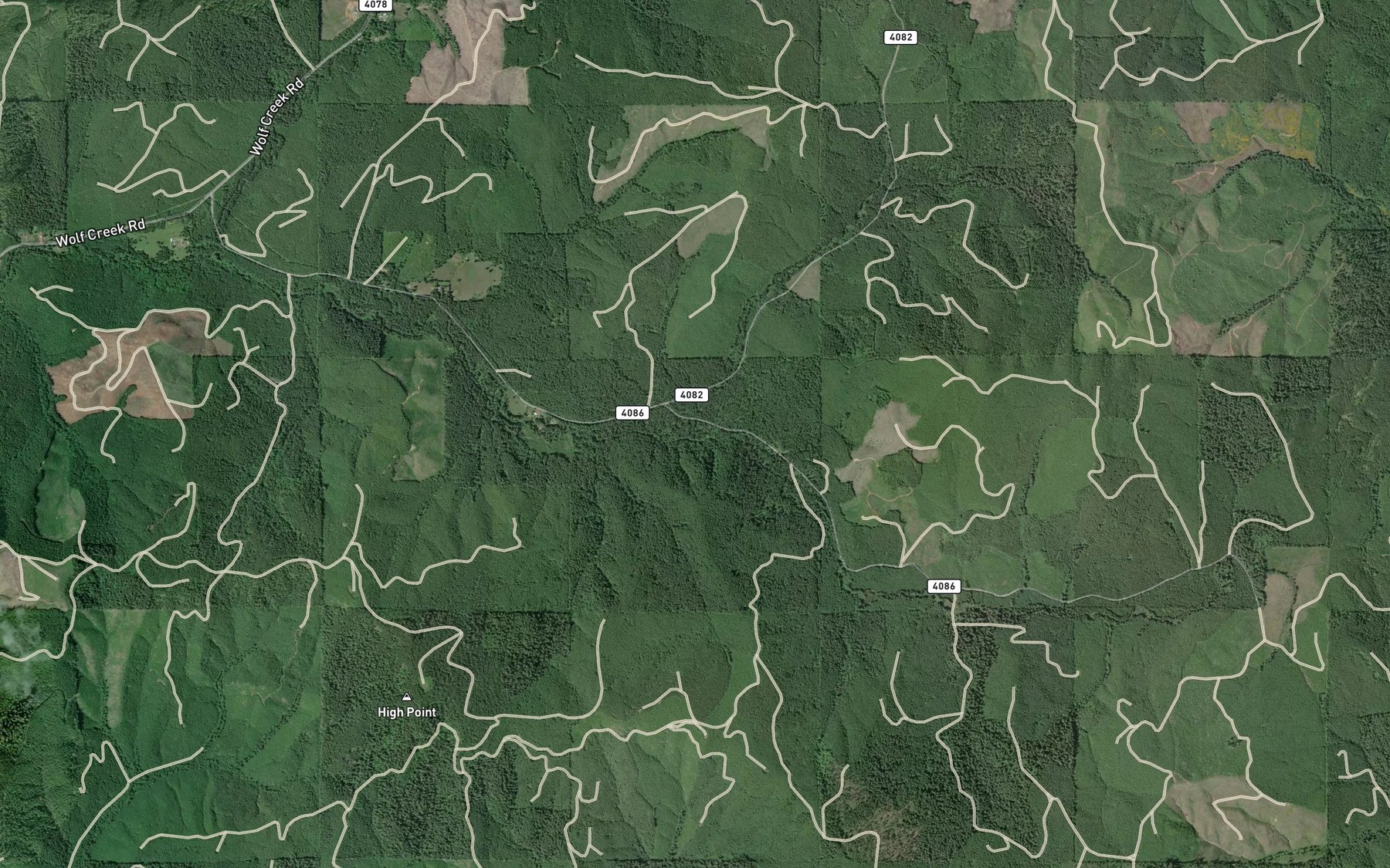Satellite map of the Swing Log Creek