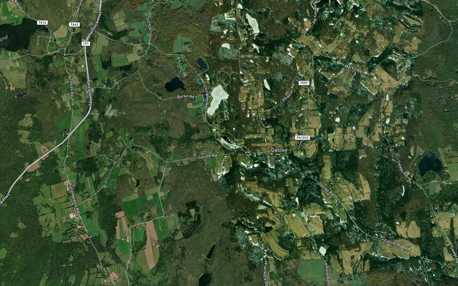Satellite map of the Galilee Pond