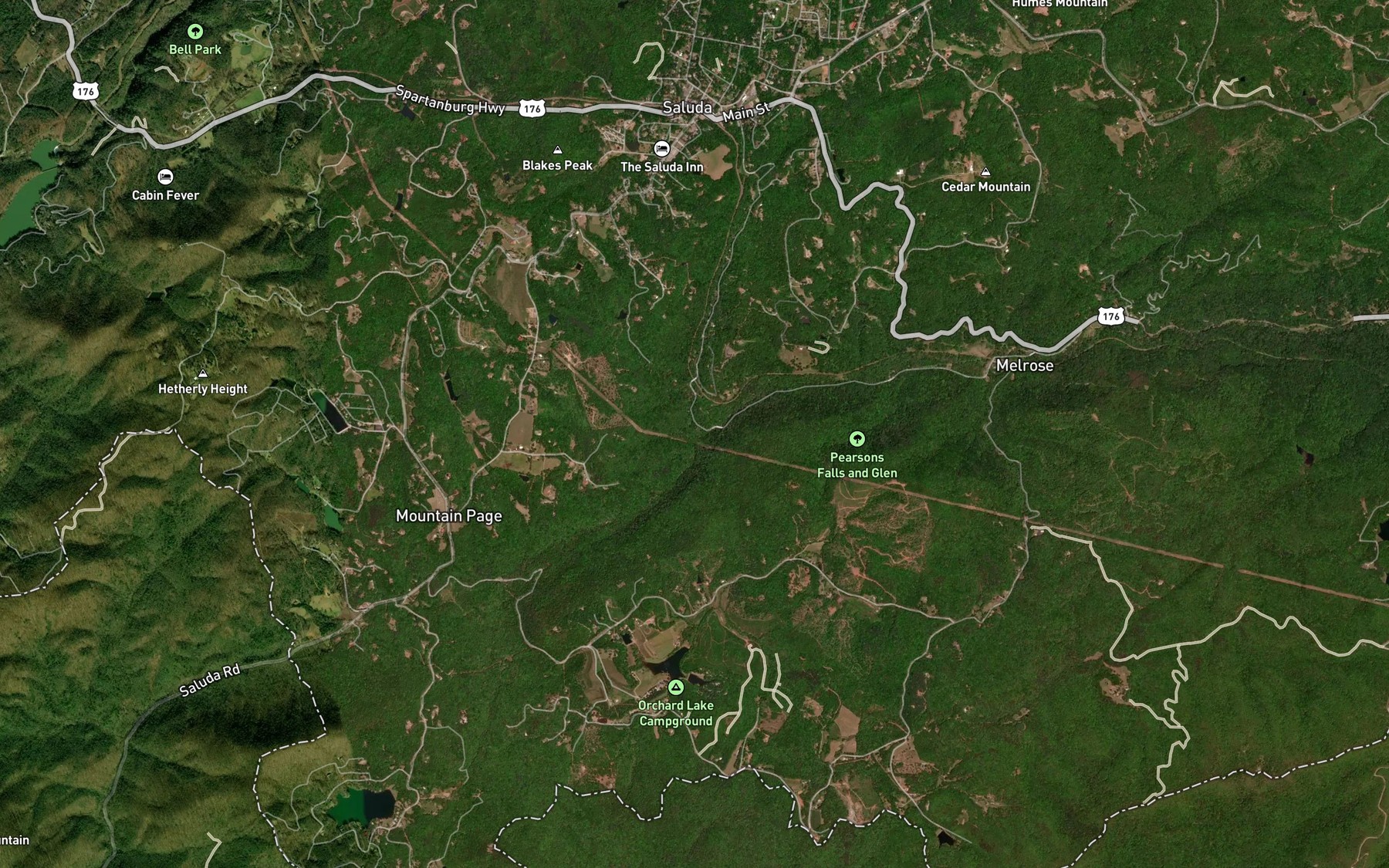 Satellite map of the Joels Creek