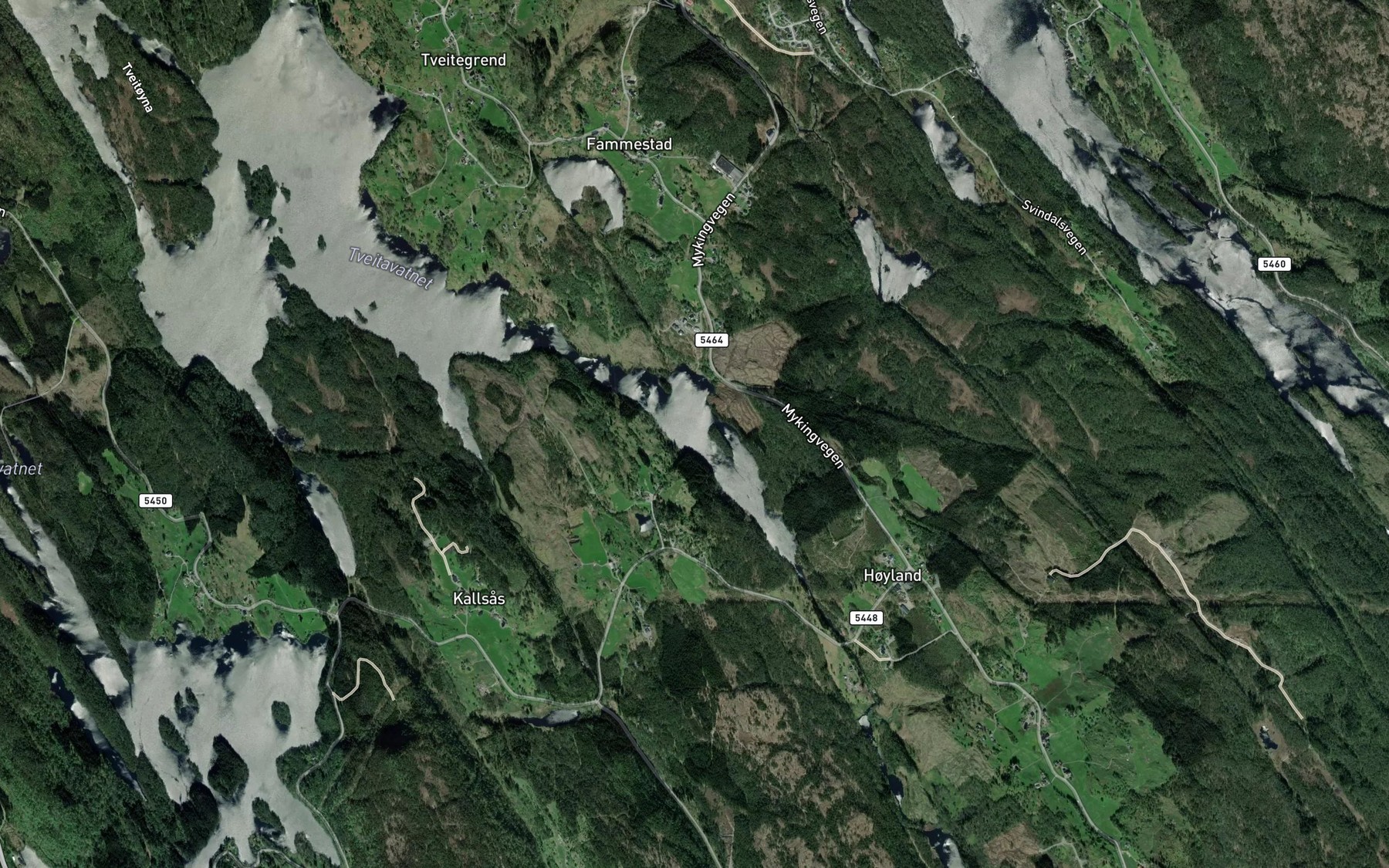 Satellite map of the Hegernesvatnet