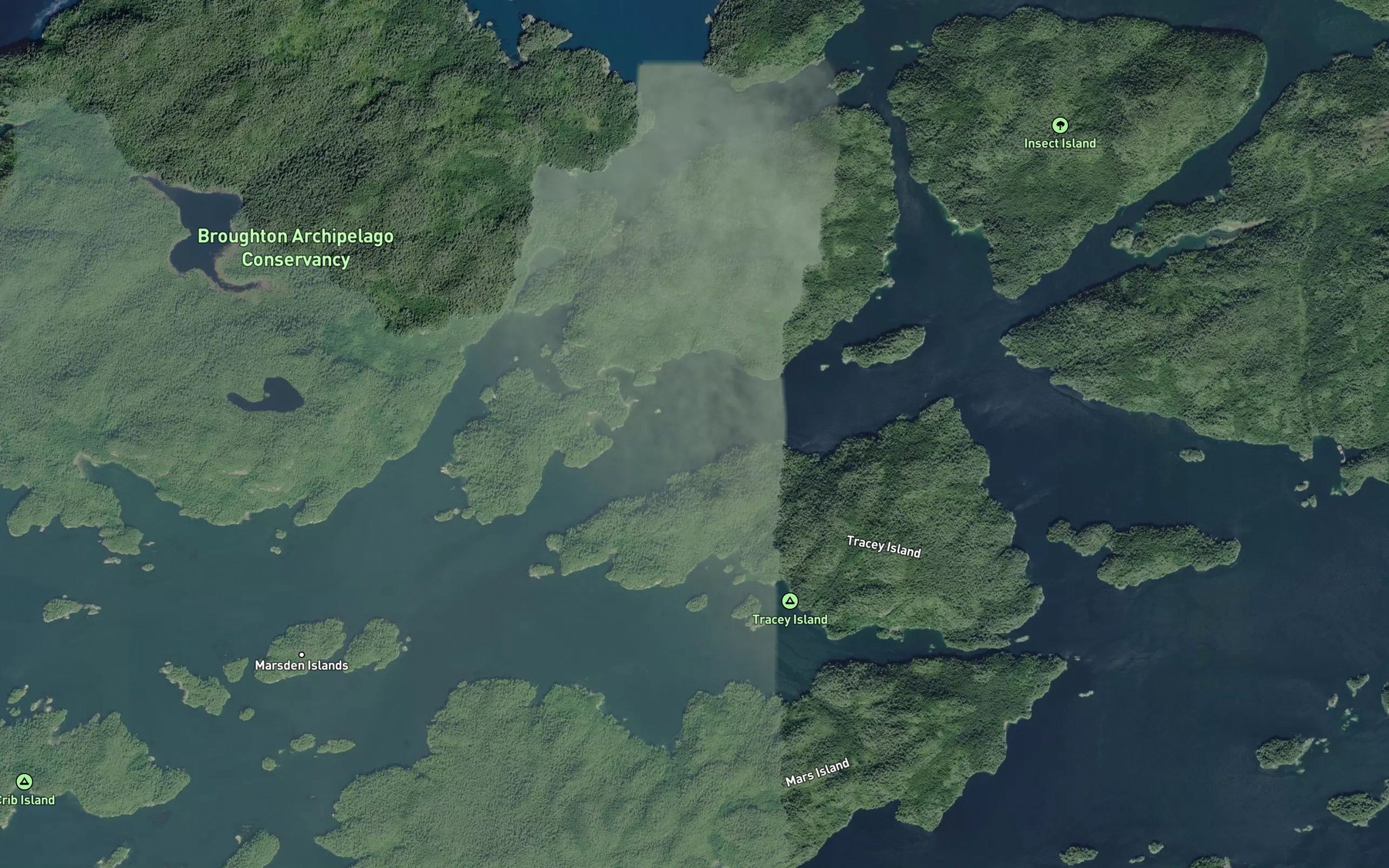 Satellite map of the Misty Passage
