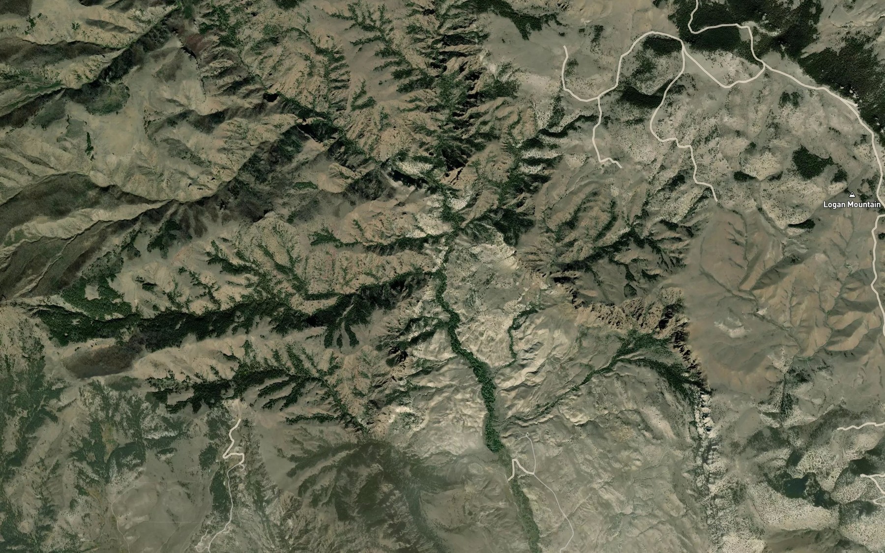 Satellite map of the Gunnysack Creek