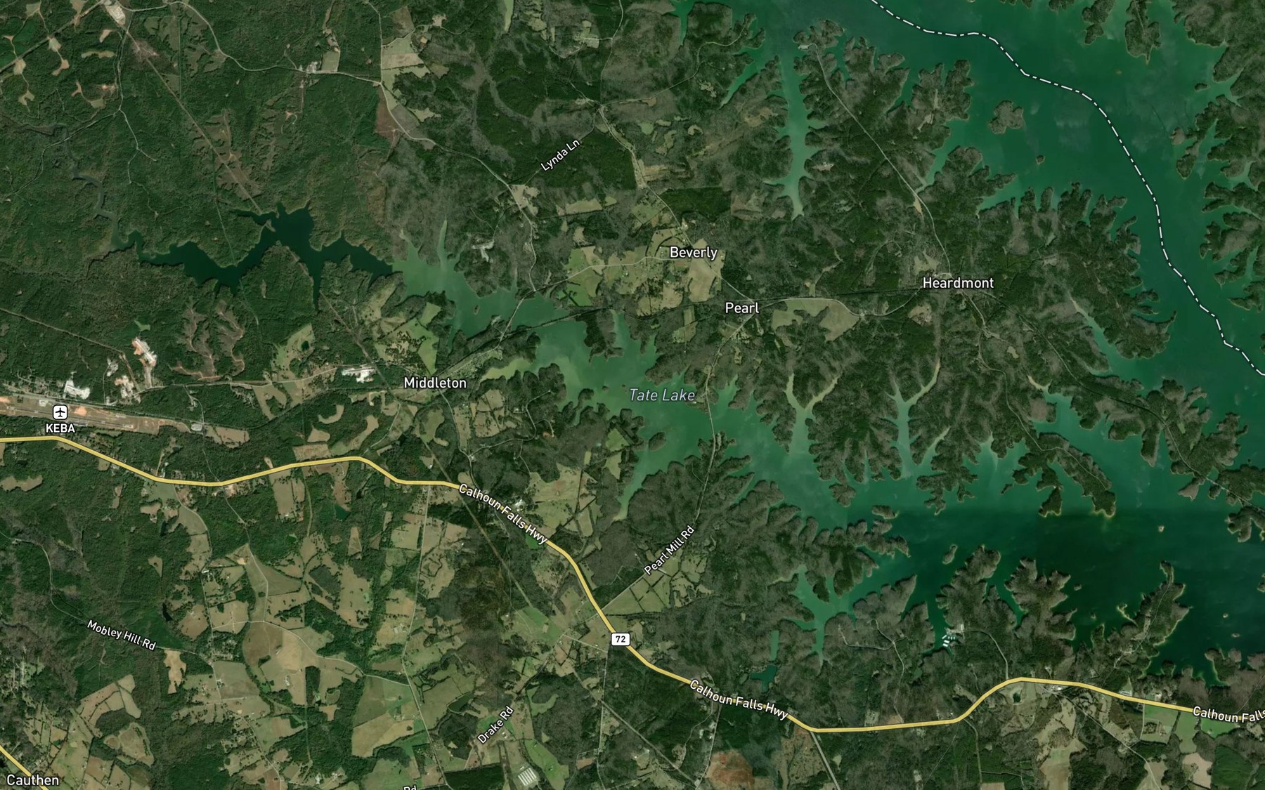 Satellite map of the Tate Lake (historical)