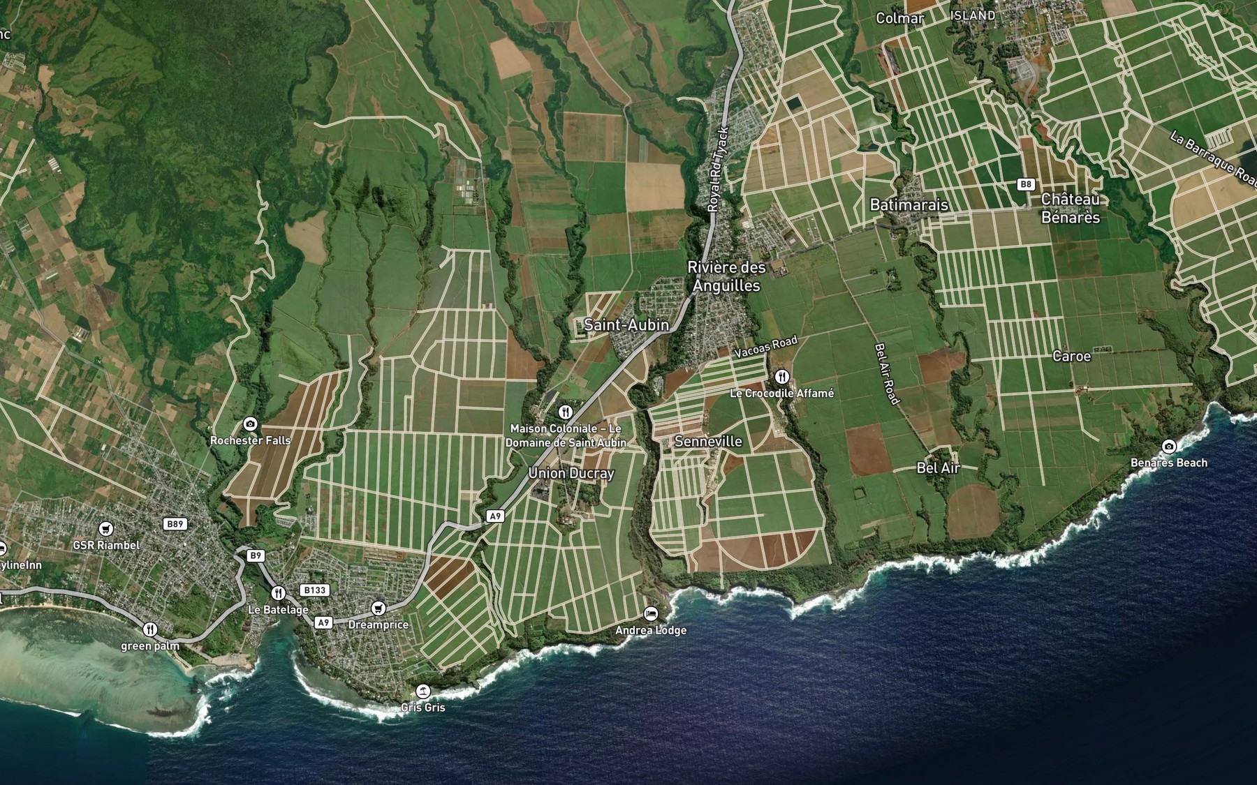 Satellite map of the Gros Ruisseau
